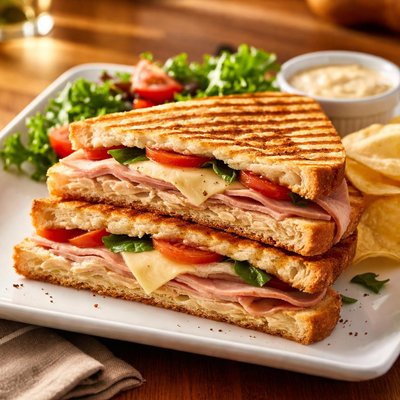 Turkey ham cheese panini