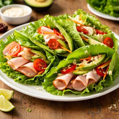 Turkey ham lettuce wrap