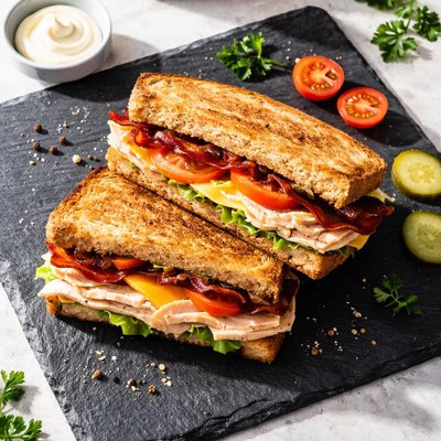 Turkey melt on wheat bread