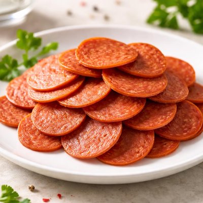 Turkey pepperoni slices