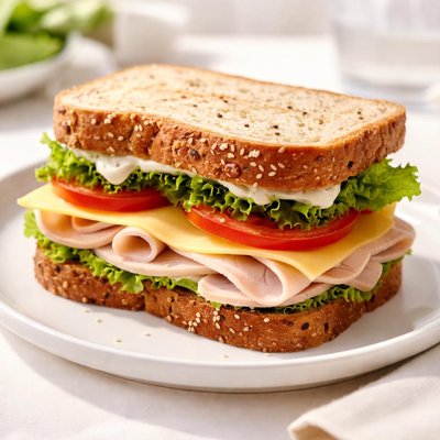 Turkey sandwich with cheese and mayo