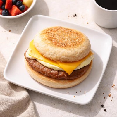 Turkey sausage egg cheese english muffin dunkin donuts