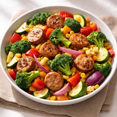 Turkey sausage mixed vegetables