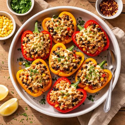 Turkey stuffed bell peppers