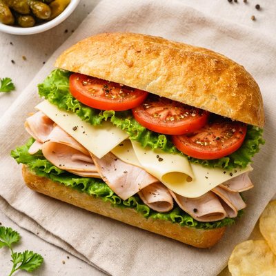 Turkey swiss sandwich