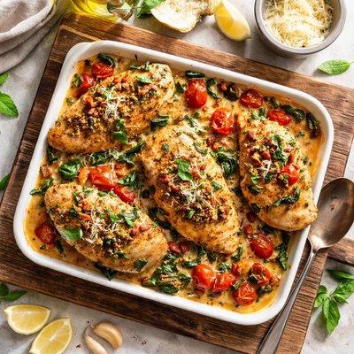 Tuscan chicken bake