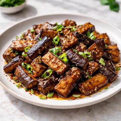 Twice fried eggplant