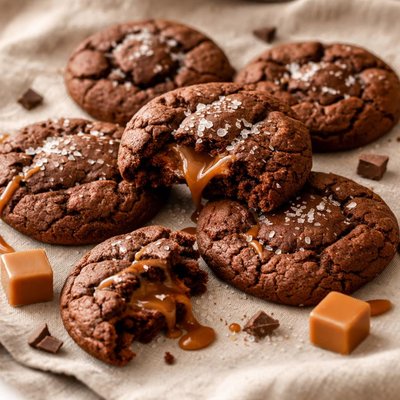 Twist chocolate salted caramel cookies