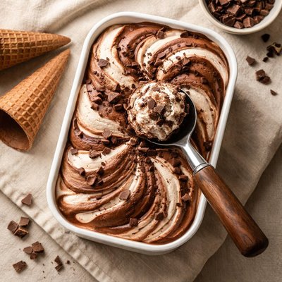 Twisted chocolate ice cream