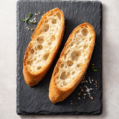 Two baguette slices