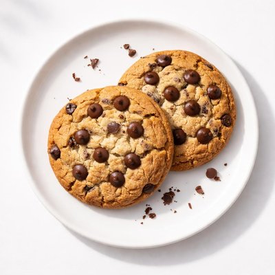 Two chocolate chip cookies