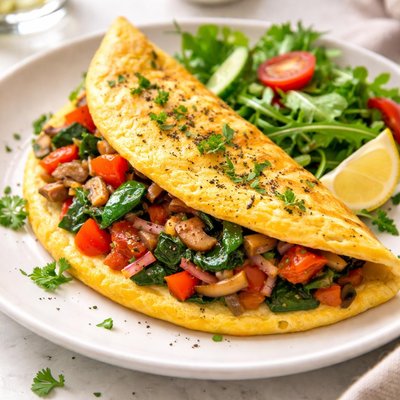 Two egg omelette vegetable no cheese
