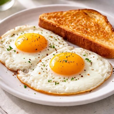 Two eggs and one toast