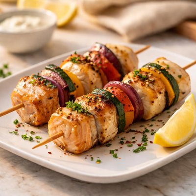 Two fish skewers