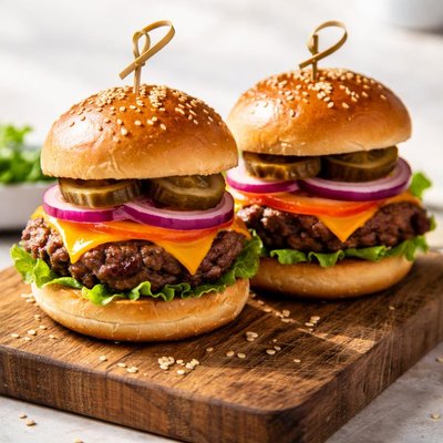 Two hamburger sliders