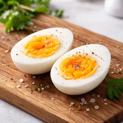 Two large boiled eggs