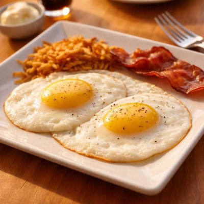 Two over easy eggs at waffle house