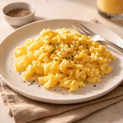 Two scrambled eggs