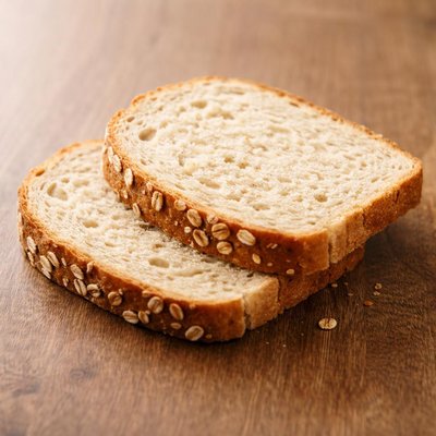 Two slices of oat bread