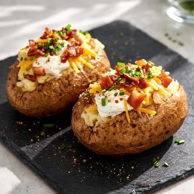 Two small baked potatoes