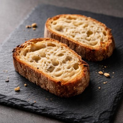 Two small bread slices