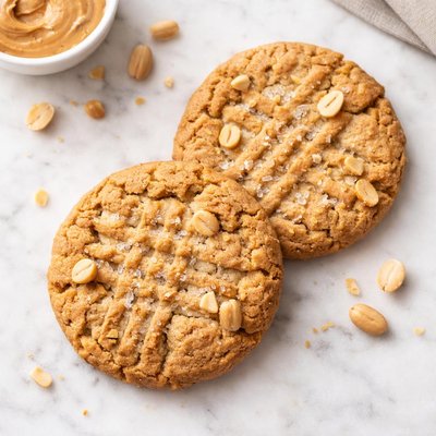 Two sourdough peanut butter cookies