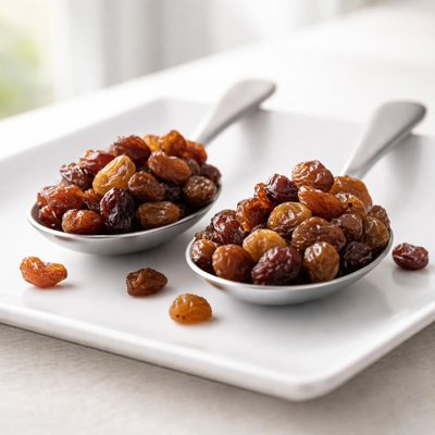 Two spoons of raisins