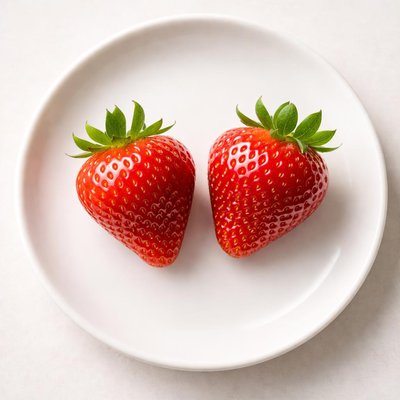 Two strawberries