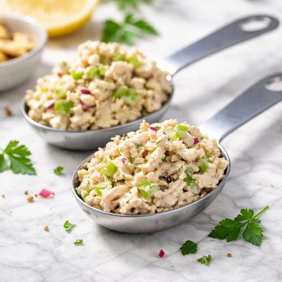 Two tablespoons of chicken salad