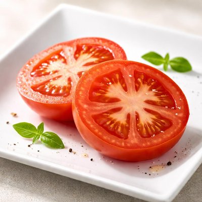 Two tomato slices