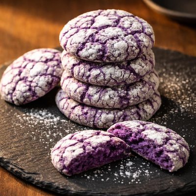 Ube crinkle cookie