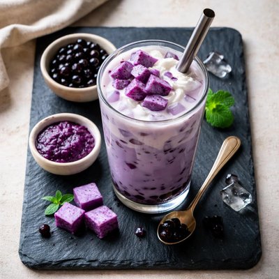 Ube milk tea