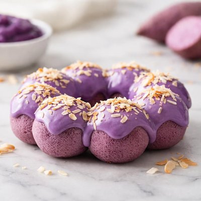 Ube mochi donut