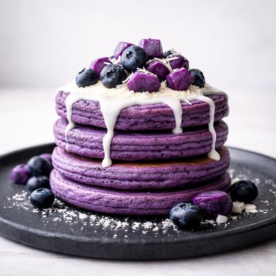 Ube pancakes