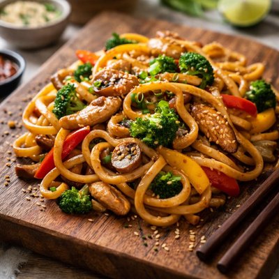 Udon stir fry noodles