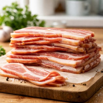 Uncooked bacon