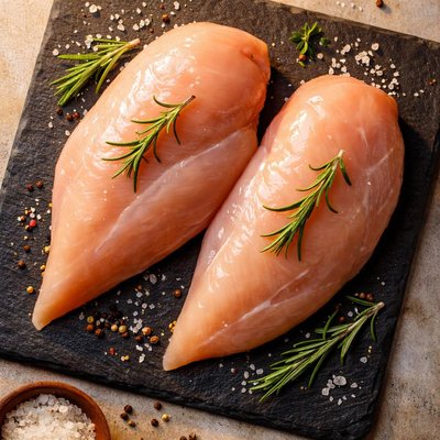 Uncooked chicken breast