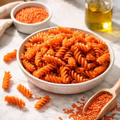 Uncooked lentil pasta