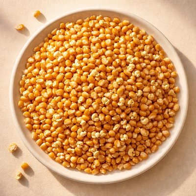 Uncooked popcorn kernels