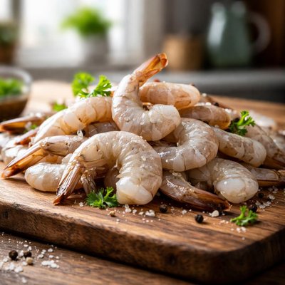 Uncooked shrimp