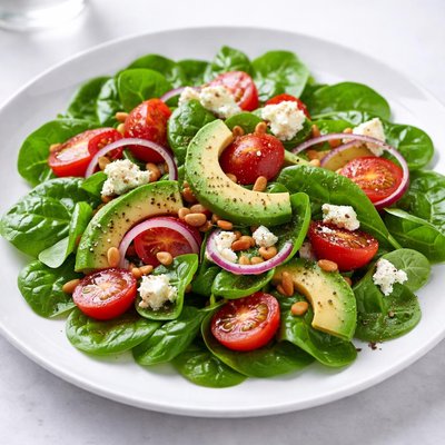 Uncooked spinach salad