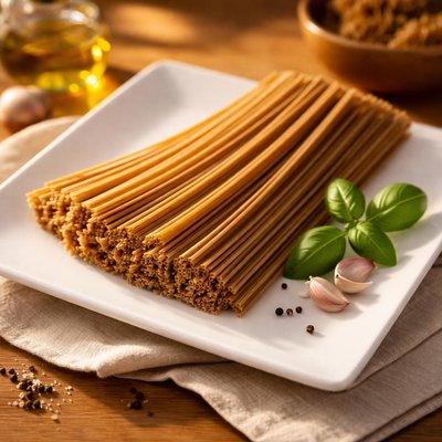 Uncooked wheat pasta