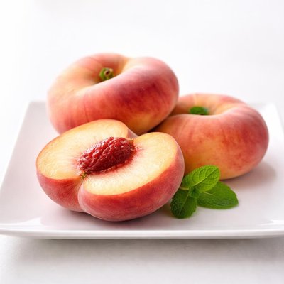 Une demi peche plate