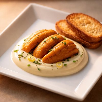 Uni with mayo and a tiny bit of toast