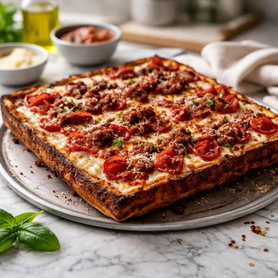 Unos detroit style pizza large
