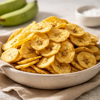 Unripe plantain chips