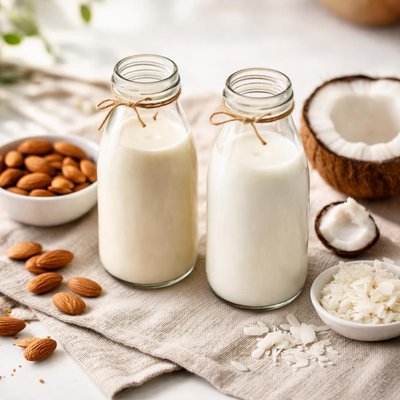Unsweetened almond and coconut milk