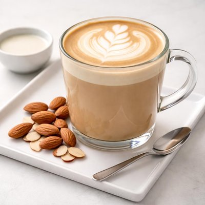 Unsweetened almond milk latte
