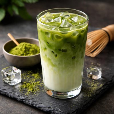Unsweetened iced matcha latte
