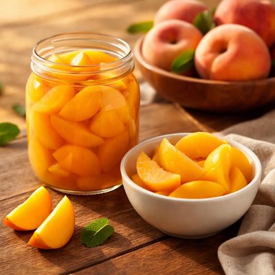 Unsweetened peaches